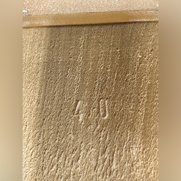 Kulik sandal clog, black w/brown accent leather & wooden sole size 40 EU / 9 US - Picture 8 of 9